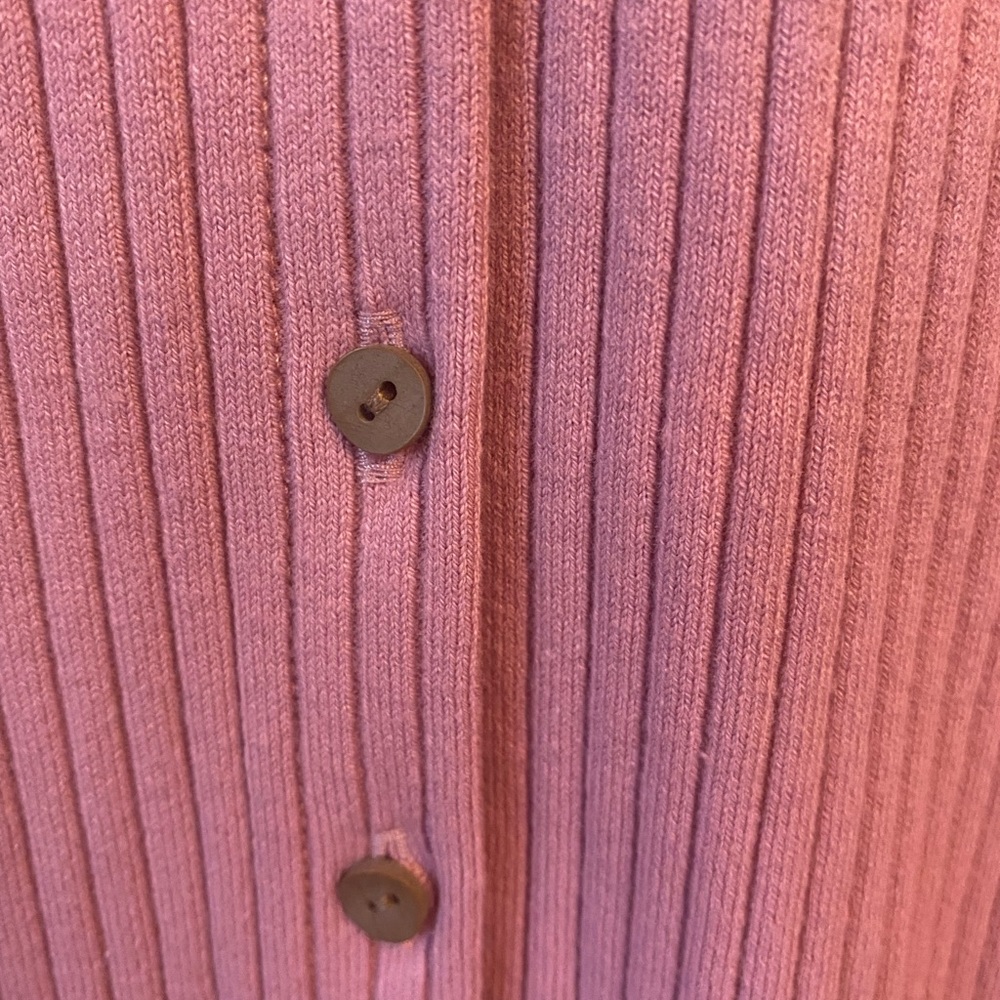 NWOT Madewell pink ribbed button front short sleeve scoop neck mini dress Medium - Picture 6 of 9